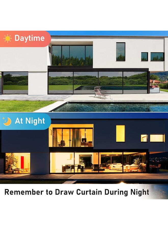 يُسلِّم فيلم عازل للحرارة، عاكس أحادي الاتجاه، غير لاصق، يلتصق بالنوافذ، يتحكم في الحرارة، يحجب أشعة الشمس، يقلل الوهج، قابل للإزالة، مناسب للمنازل والمكاتب، أسود اللون - Image 3